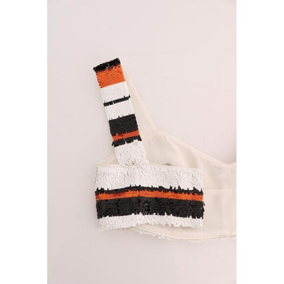 Dolce & Gabbana Sequined Sleeveless Sweetheart Top Women Multicolor Tops & - Picture 4 of 6